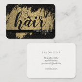 Carte De Visite CHEVEUX / Or brossé / Motif à balayage (Devant / Derrière)