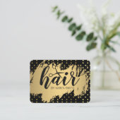 Carte De Visite CHEVEUX / Or brossé / Pois (Debout devant)