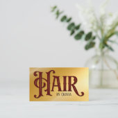 Carte De Visite Cheveux par typographie Golden (Debout devant)