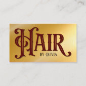 Carte De Visite Cheveux par typographie Golden (Devant)