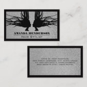 Carte De Visite Cheveux | PARTIES SCINTILLANT | Bordure noire (Devant / Derrière)