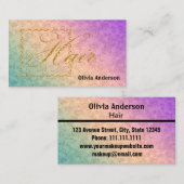 Carte De Visite Cheveux, styliste, personnalisée (Devant / Derrière)
