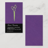 Carte De Visite Cheveux (vert) Motif de diamant violet (Devant / Derrière)