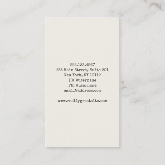 Carte De Visite Chèvre de Markhor (Dos)