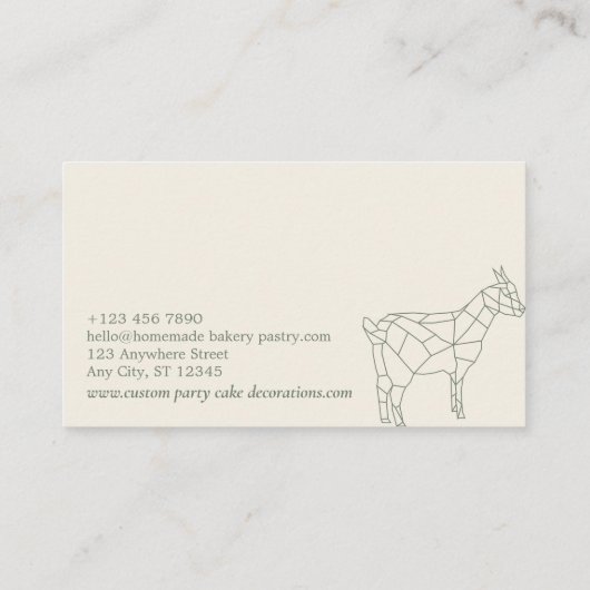 Carte De Visite Chèvre fermière de l'animal de taille verte (Dos)