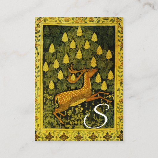 Carte De Visite CHÈVRE FLEUVE, FLEURS CHESTNUT TREE vert Jaune (Dos)