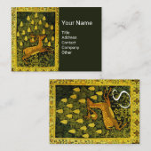 Carte De Visite CHÈVRE FLEUVE, FLEURS CHESTNUT TREE vert Jaune (Devant / Derrière)