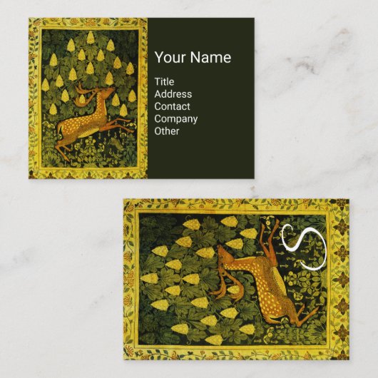 Carte De Visite CHÈVRE FLEUVE, FLEURS CHESTNUT TREE vert Jaune (Devant / Derrière)