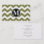 Carte De Visite Chèvrefeuille Chevron et monogramme (Devant / Derrière)