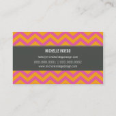 CARTE DE VISITE chevron clair motif orange rose (Dos)