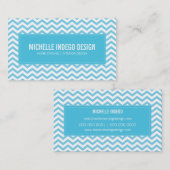 CARTE DE VISITE chevron frais motif aqua bleu (Devant / Derrière)
