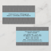 Carte de visite Chevron moderne bleu (Devant / Derrière)