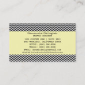 Carte de visite Chevron moderne jaune (Dos)