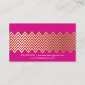Carte De Visite CHEVRON MODERNE MOTIF or tendance rose vif (Dos)