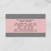 Carte de visite Chevron moderne rose (Dos)