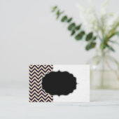 Carte de visite Chevron Noir/Beige (Debout devant)