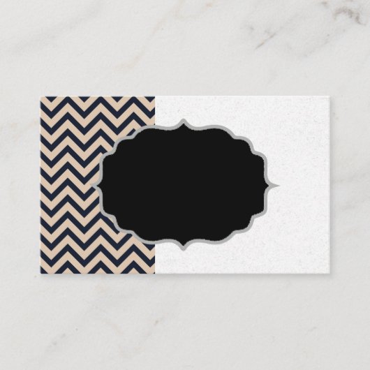 Carte de visite Chevron Noir/Beige (Devant)