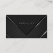Carte De Visite Chevron Noir Et Gris Élégant (Dos)