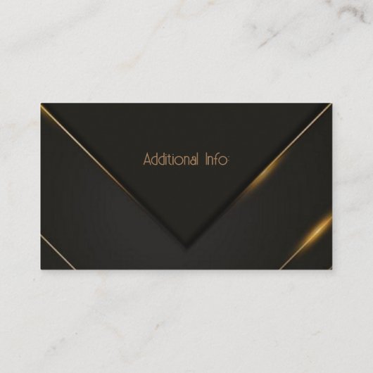 Carte De Visite Chevron Noir Et Or Élégant (Dos)