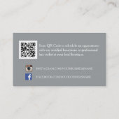 Carte De Visite Chevron Noir tendance Zigzag Monogram coiffeuse (Dos)