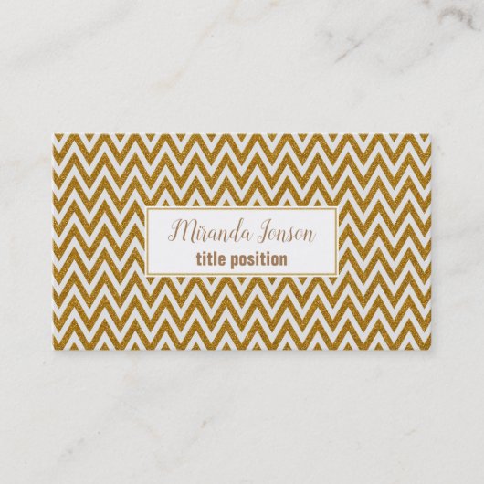 Carte De Visite Chevron Or Simple (Devant)