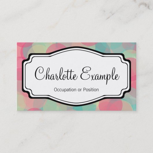 Carte De Visite Chevron personnel rose Turquoise (Devant)