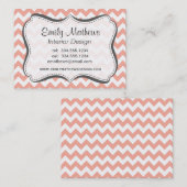 Carte De Visite Chevron profond pêche; zigzag (Devant / Derrière)