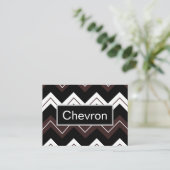 Carte De Visite Chevron rayé noir blanc marron (Debout devant)