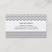 Carte De Visite Chevron rayé Propre Mode Gris Simple (Dos)