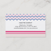 Carte De Visite Chevron rayé propre mode rose simple (Dos)