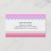 Carte De Visite Chevron rayé propre mode rose simple (Dos)