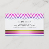 Carte De Visite Chevron rayé propre mode rose simple (Dos)