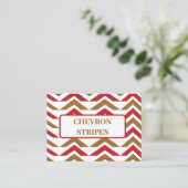 Carte De Visite Chevron rayé vert rouge (Debout devant)