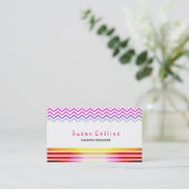 Carte De Visite Chevron Strion Propre Mode Rouge Simple (Debout devant)