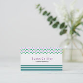 Carte De Visite Chevron Strion Propre Mode Vert Simple (Debout devant)