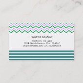 Carte De Visite Chevron Strion Propre Mode Vert Simple (Dos)