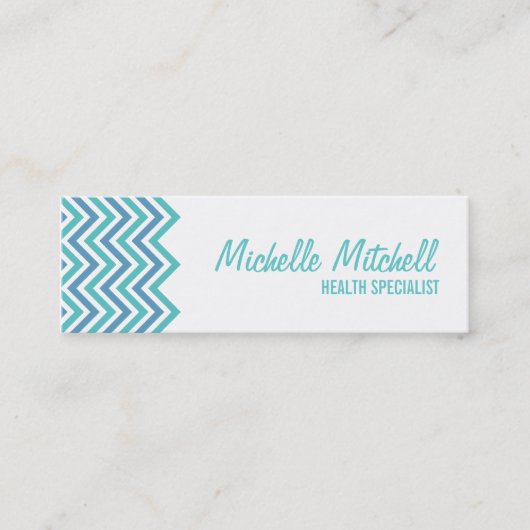 Carte de visite | Chevron |teal (Devant)