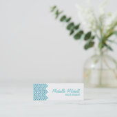 Carte de visite | Chevron |teal (Debout devant)
