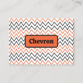 Carte De Visite Chevron Zigzag Orange Noir (Devant)