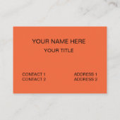 Carte De Visite Chevron Zigzag Orange Noir (Dos)