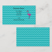Carte De Visite Chevrons roses de turquoise de flamant (Devant / Derrière)