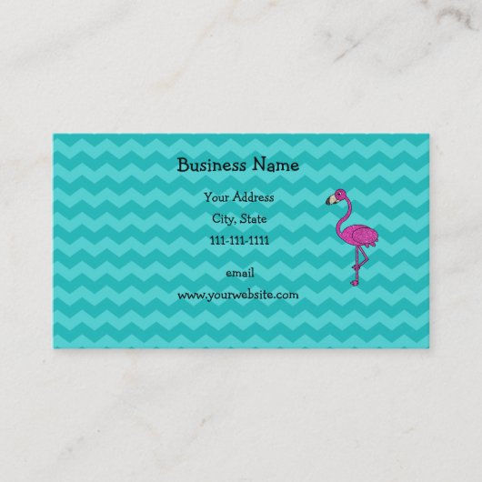Carte De Visite Chevrons roses de turquoise de flamant (Devant)