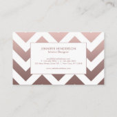 Carte De Visite Chevrons roses en or (Dos)