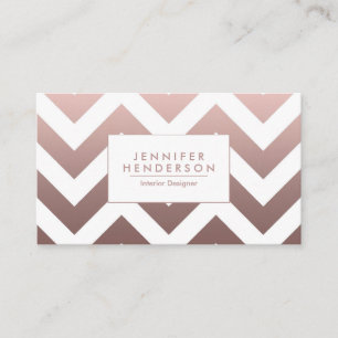 Carte De Visite Chevrons roses en or