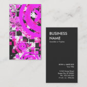 Carte De Visite chex rose chaud vertical (Devant / Derrière)