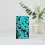 Carte De Visite chex vertical turquoise (Debout devant)