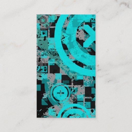Carte De Visite chex vertical turquoise (Devant)