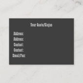 Carte De Visite Cheyenne, affaires occidentales (Dos)