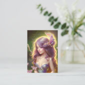 Carte De Visite Chibi Fairy Girl with Stunning Long Hair (Debout devant)