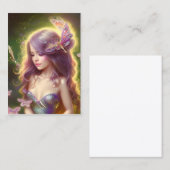 Carte De Visite Chibi Fairy Girl with Stunning Long Hair (Devant / Derrière)